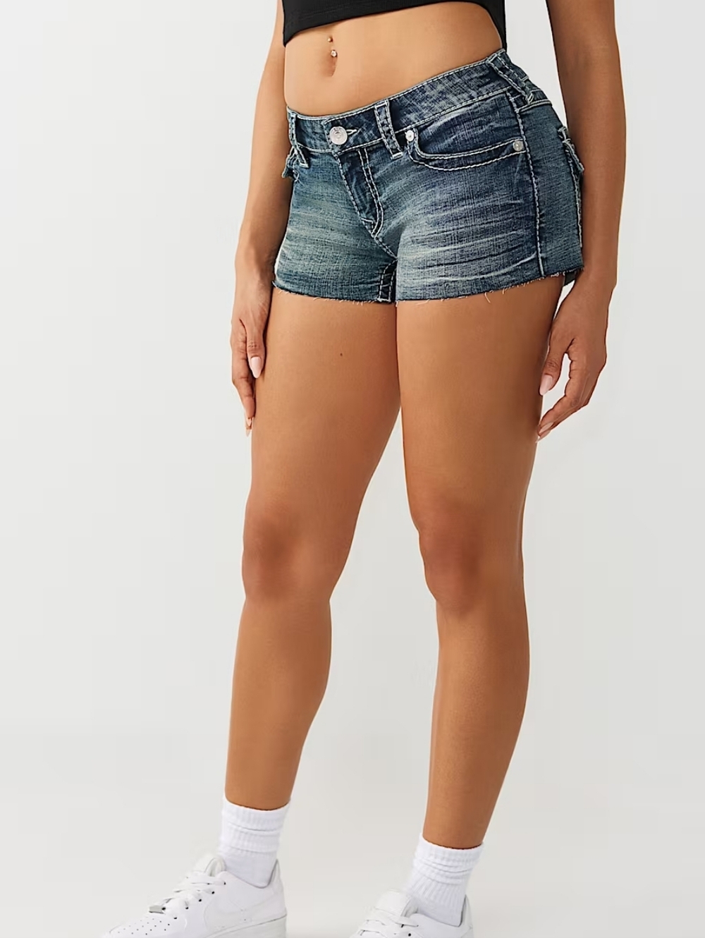 Rock Revival Kai Denim Low-Rise Cutoff Shorts - Blue Size 25